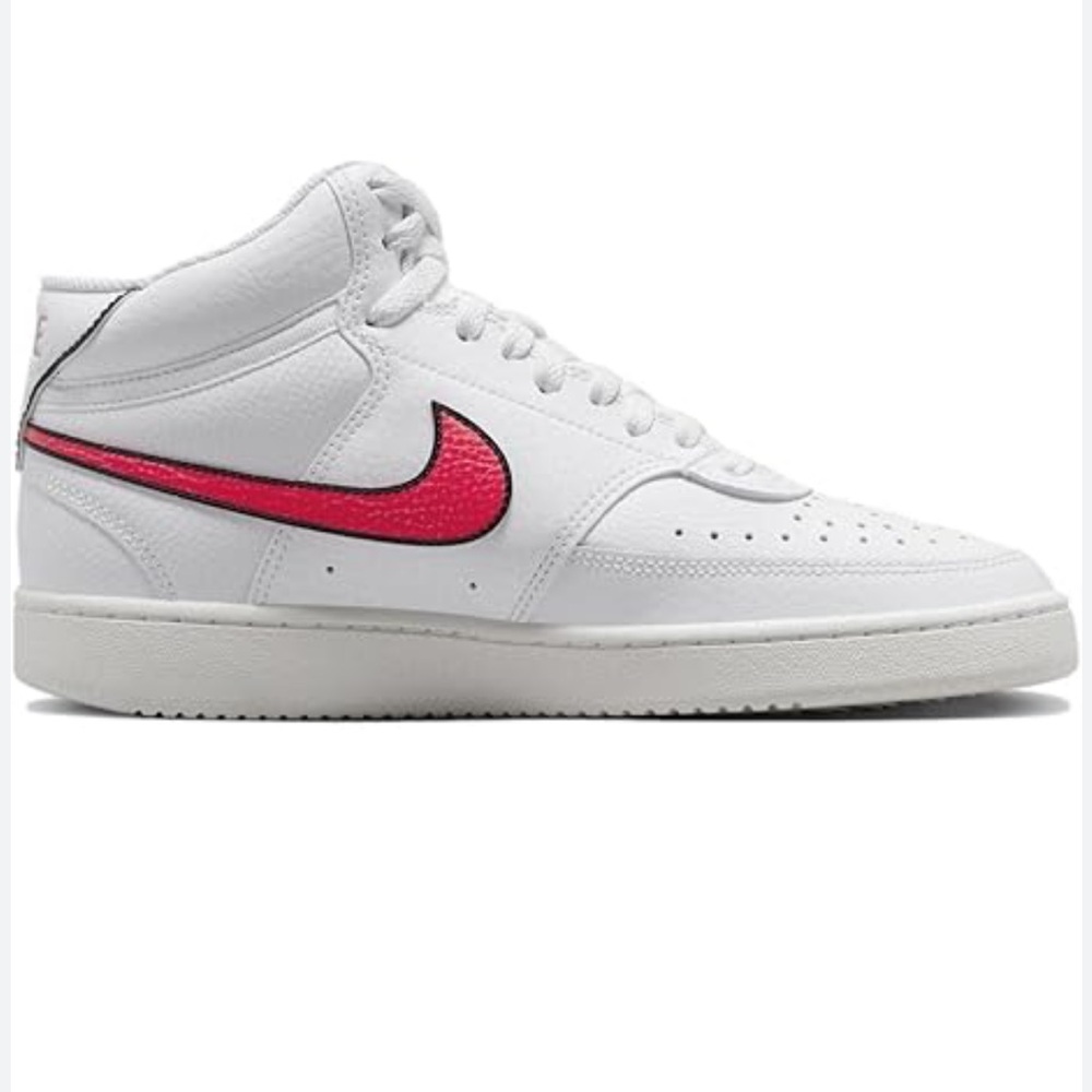 Nike White and Hot Pink High-Top Sneakers